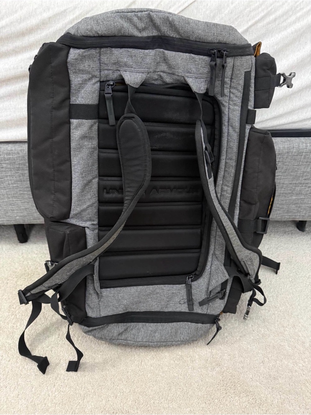 Under Armour ProjectRock Grey and Black Duffel Backpack